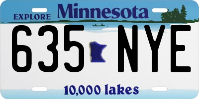 MN license plate 635NYE