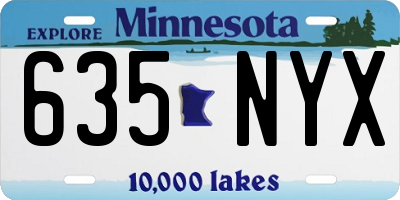 MN license plate 635NYX
