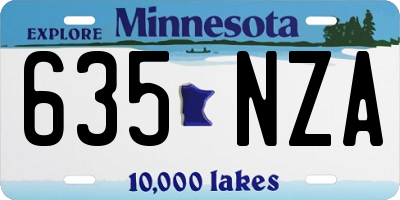MN license plate 635NZA