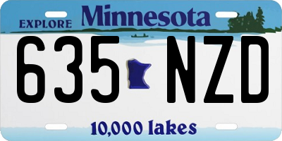 MN license plate 635NZD