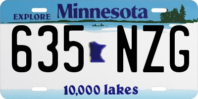 MN license plate 635NZG