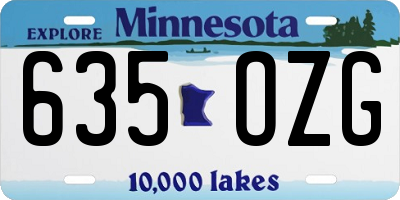 MN license plate 635OZG
