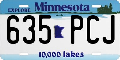 MN license plate 635PCJ