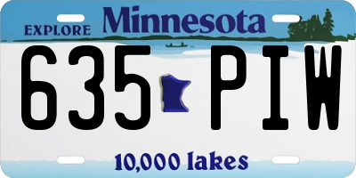 MN license plate 635PIW