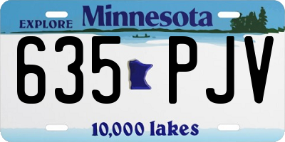 MN license plate 635PJV