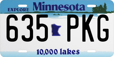 MN license plate 635PKG