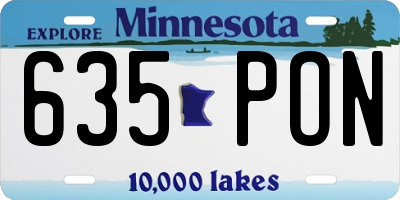 MN license plate 635PON