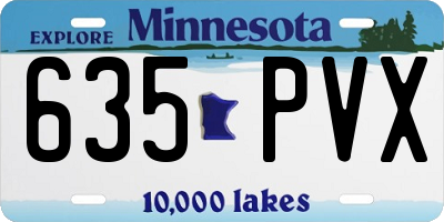 MN license plate 635PVX