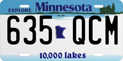 MN license plate 635QCM