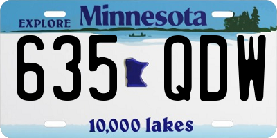 MN license plate 635QDW