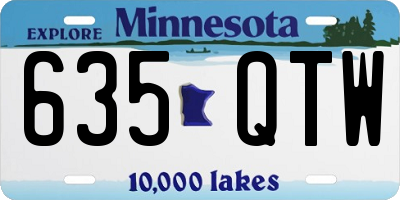MN license plate 635QTW