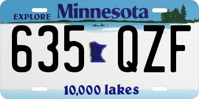 MN license plate 635QZF