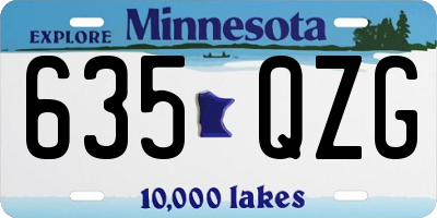 MN license plate 635QZG