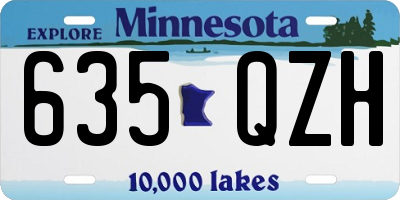 MN license plate 635QZH