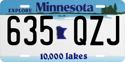 MN license plate 635QZJ