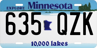 MN license plate 635QZK