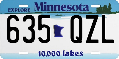 MN license plate 635QZL