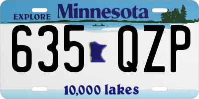 MN license plate 635QZP