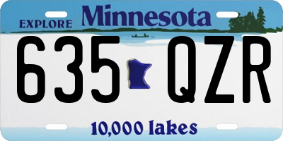 MN license plate 635QZR