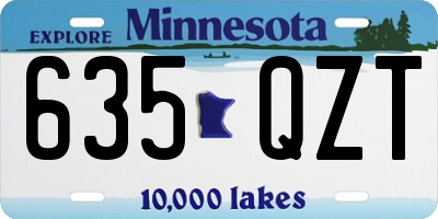 MN license plate 635QZT