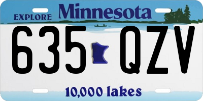 MN license plate 635QZV