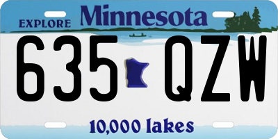 MN license plate 635QZW