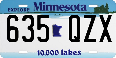 MN license plate 635QZX