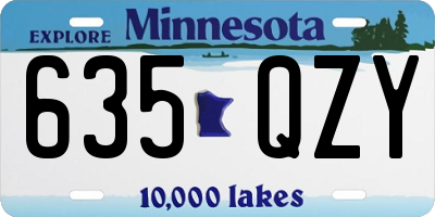 MN license plate 635QZY