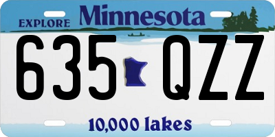 MN license plate 635QZZ