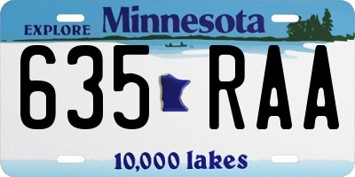 MN license plate 635RAA