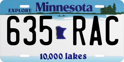 MN license plate 635RAC