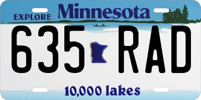 MN license plate 635RAD