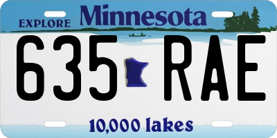 MN license plate 635RAE