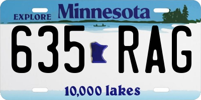 MN license plate 635RAG