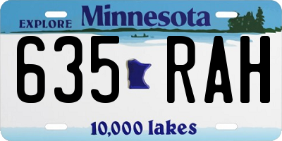 MN license plate 635RAH