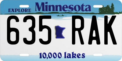 MN license plate 635RAK