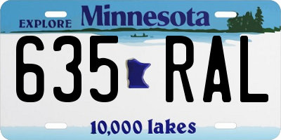 MN license plate 635RAL