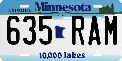 MN license plate 635RAM