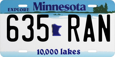 MN license plate 635RAN
