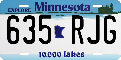 MN license plate 635RJG