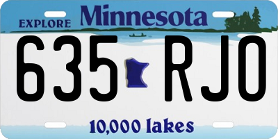 MN license plate 635RJO