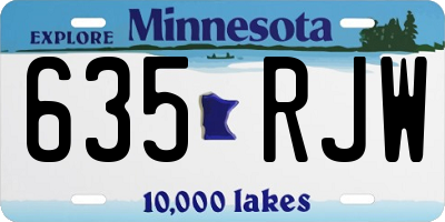 MN license plate 635RJW