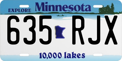 MN license plate 635RJX