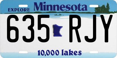 MN license plate 635RJY