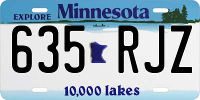 MN license plate 635RJZ