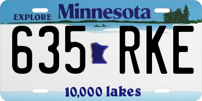 MN license plate 635RKE