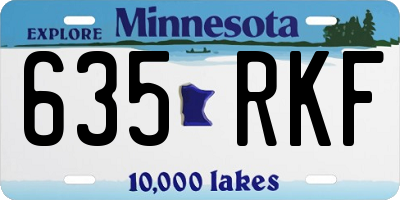 MN license plate 635RKF
