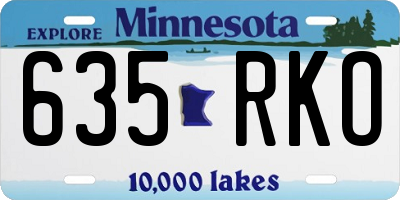 MN license plate 635RKO