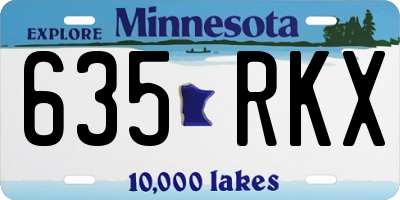 MN license plate 635RKX
