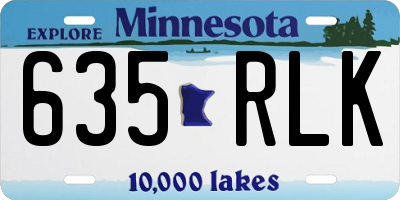 MN license plate 635RLK